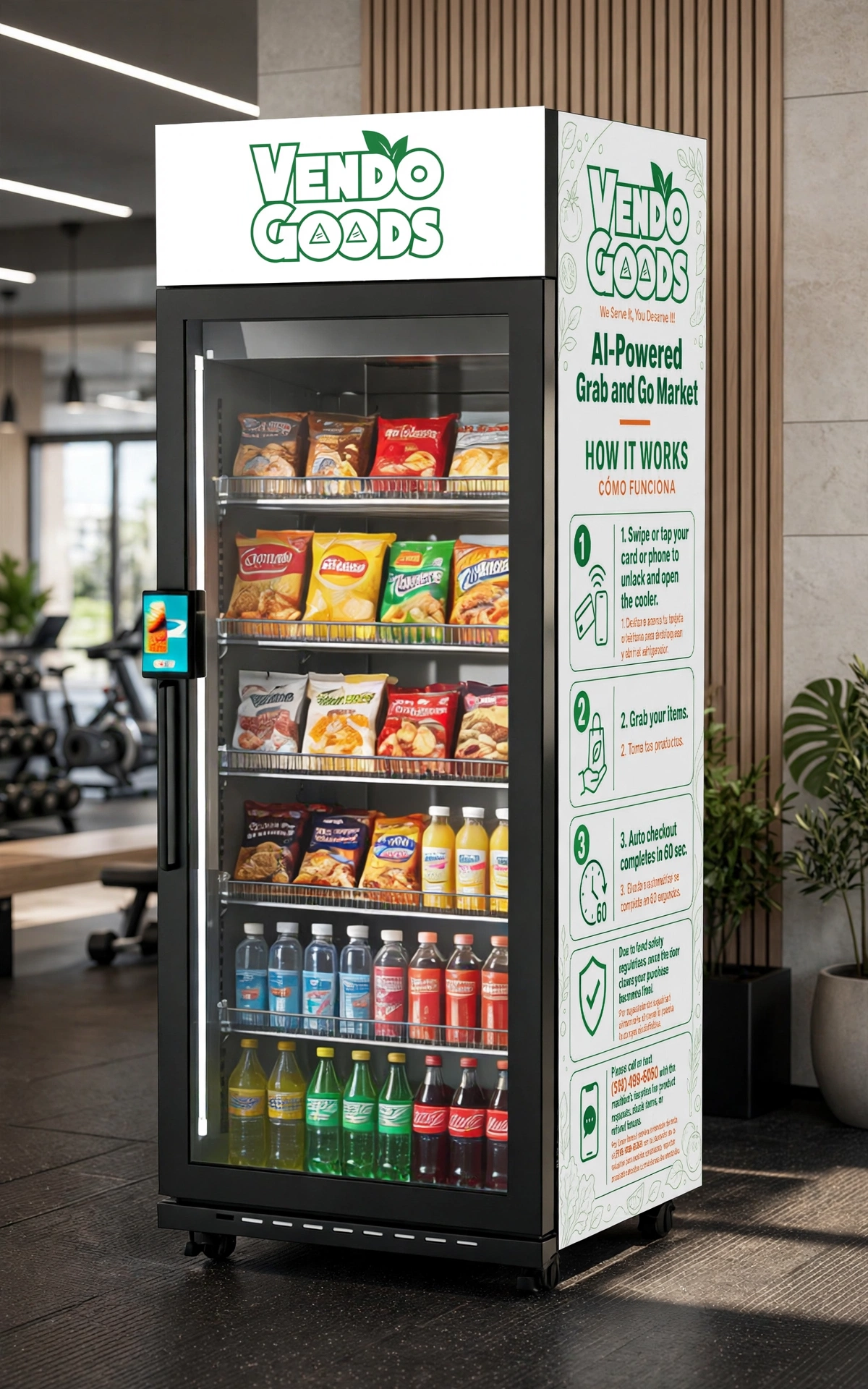 VendoGoods smart market in a luxury gym