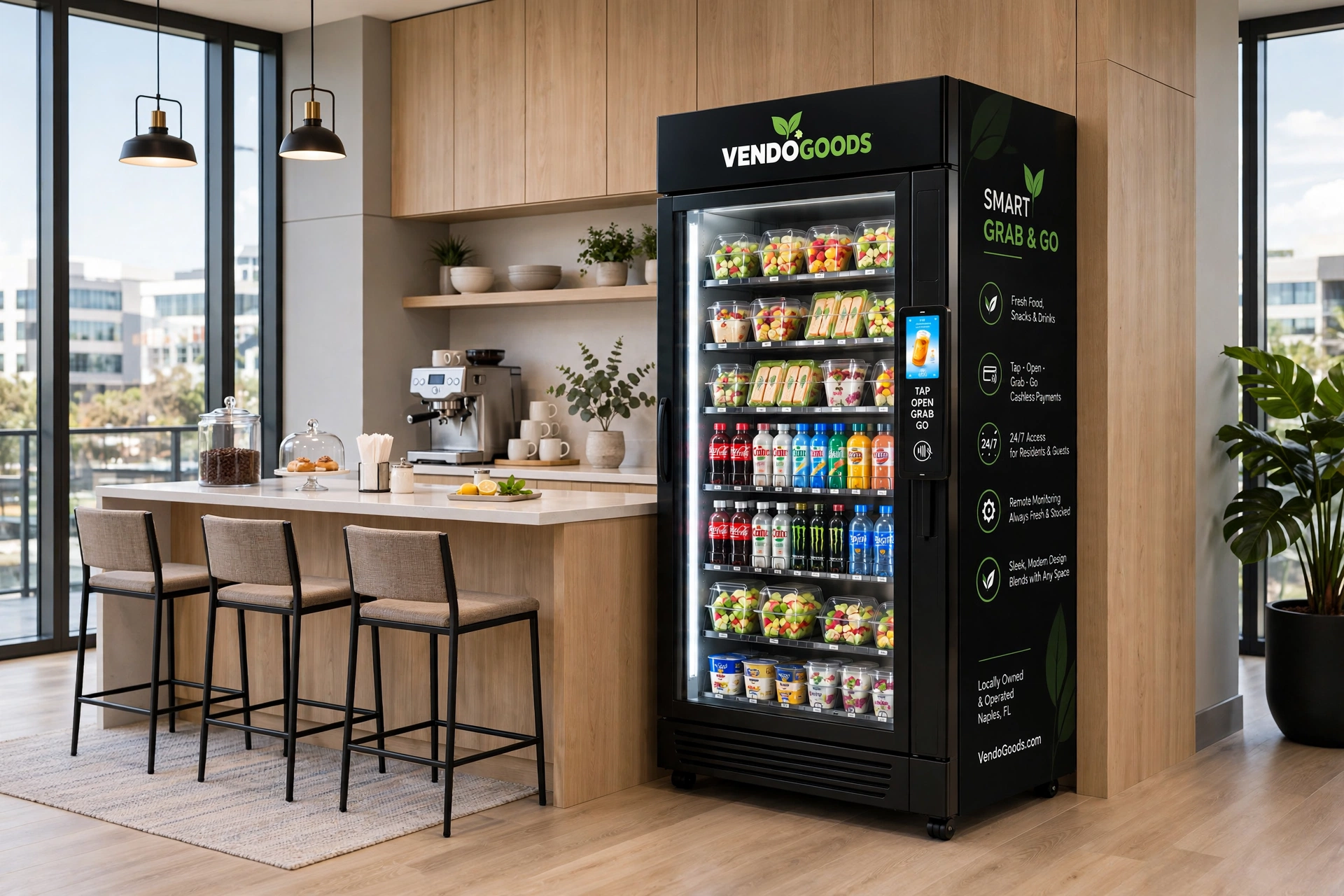 VendoGoods smart market in a modern office break room