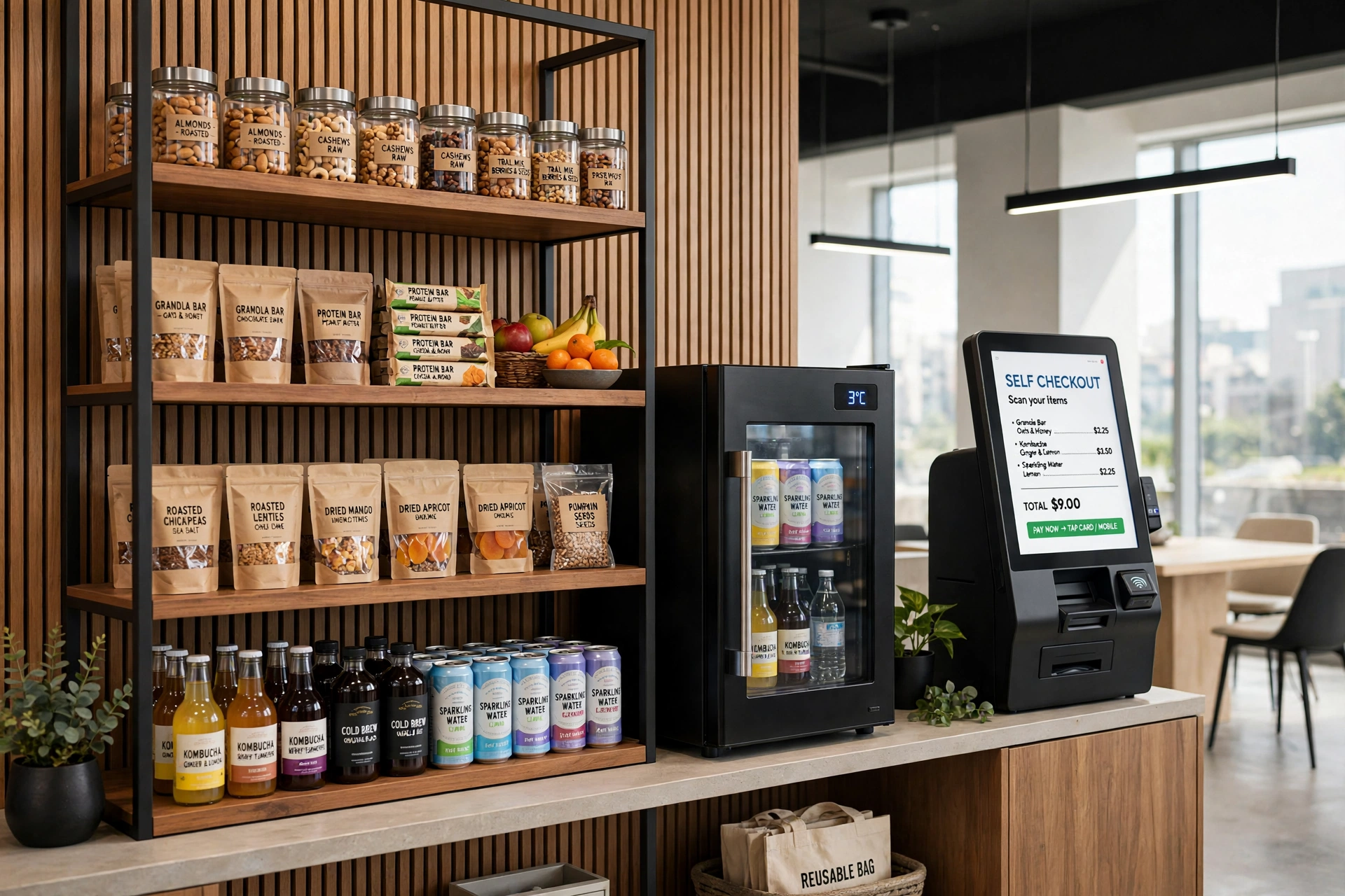 Micro market in a modern office